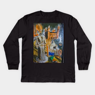 Tribute to Giorgio De Chirico Kids Long Sleeve T-Shirt